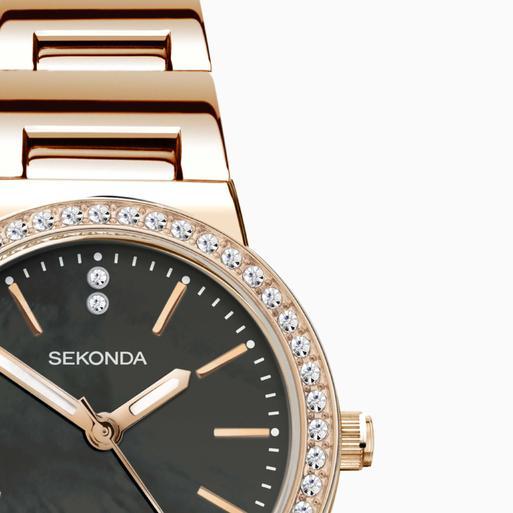 Sekonda Amelia Ladies Watch | Rose Gold Case & Alloy Bracelet with Grey Dial | 40530